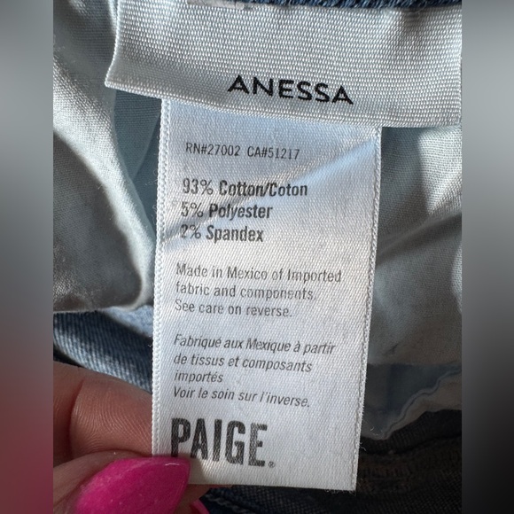 Paige anessa jeans crop wide leg raw hem size 32 - Picture 6 of 6
